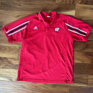 Adidas UW Badger Red Striped Shoulder Motion W Polo size XL